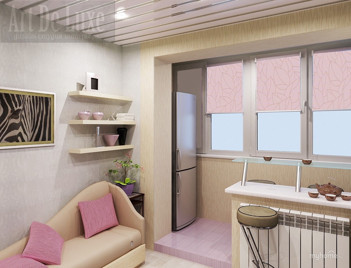 Дизайн интерьера гостиной совмещенной с балконом (фото, советы, работы) - Арт Проект г. Москва