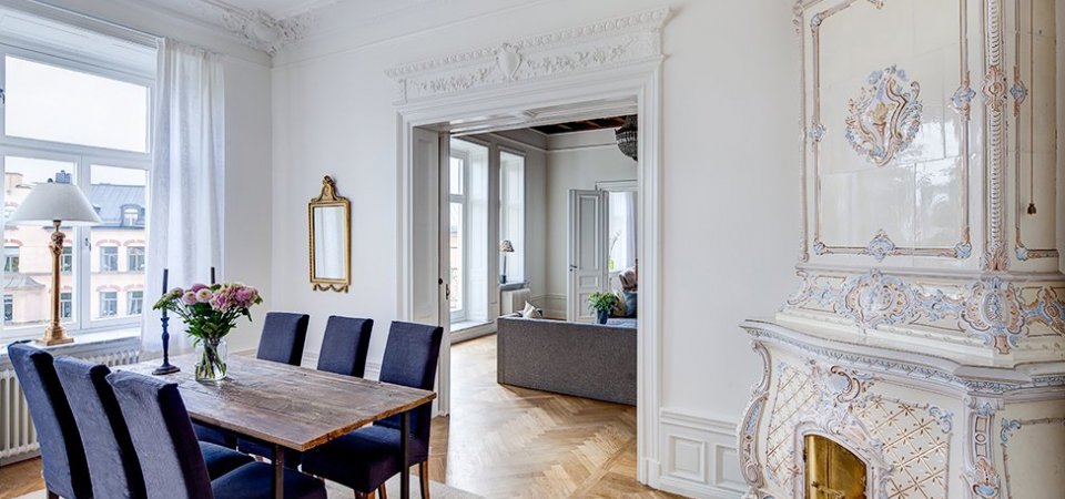Шведская классика в духе Густава III: квартира в Стокгольме