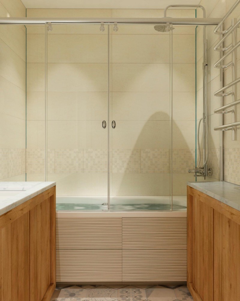 Эргономичное расположение мебели в ванной позволяет сохранить максимум пространства.