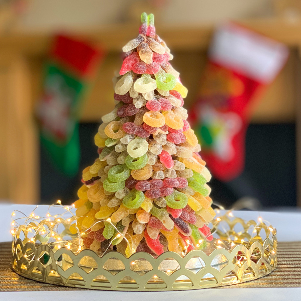 Пошаговое изготовление новогодней елки из конфет