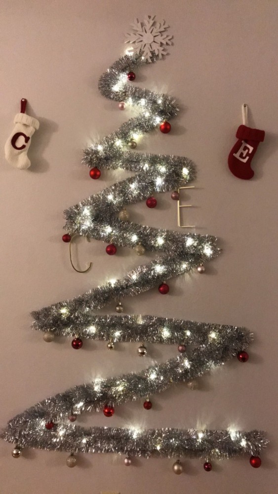 Ёлка на стене, как сделать новогоднюю елку на стену из разных материалов