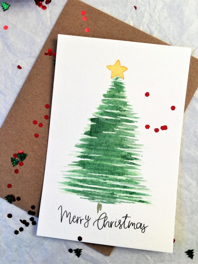 Акварельные открытки к Новому году| Рисуем очень просто и быстро! Снеговик, гном, елка и шары🎨
