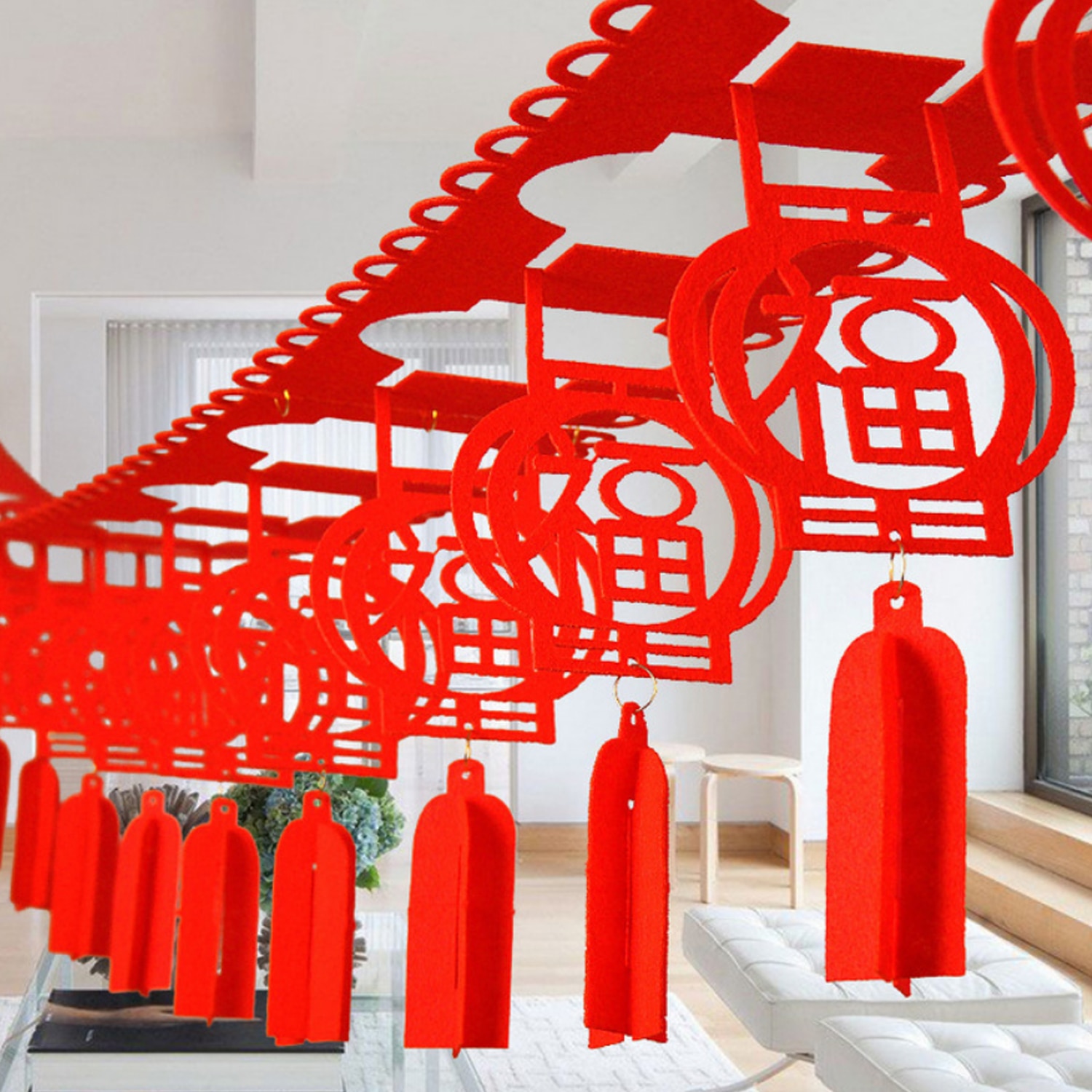 Гирлянда светодиодная Китайские фонарики новогодние украшения в китайском стиле гирлянда растяжка